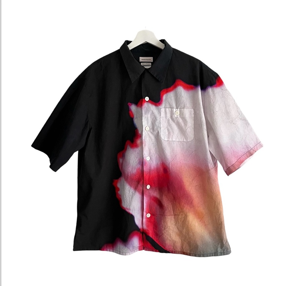 Alexander McQueen Oversized Abstract Patterned Shirt 100 % Cotton Collar Size 17